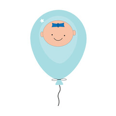 Cute Baby Face Balloon Illustration for Baby Shower Celebration