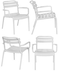 Fototapeta premium Real modern chair photographed in studio and isolated with transparent background. High-quality furniture product photography in PNG format, perfect for interior design projects