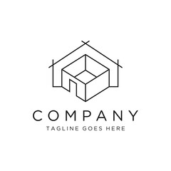 Fototapeta premium Minimalist Real Estate and Architecture Line Art Logo
