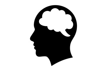 Obraz premium contemplative mind silhouetted against neutral space, representing thought, innovation, and idea generation
