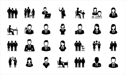 Business people silhouettes set of vector silhouettes