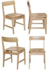 Fototapeta premium Real dining chair photographed in studio and isolated with transparent background. High-quality furniture product photography in PNG format, ideal for interior design project