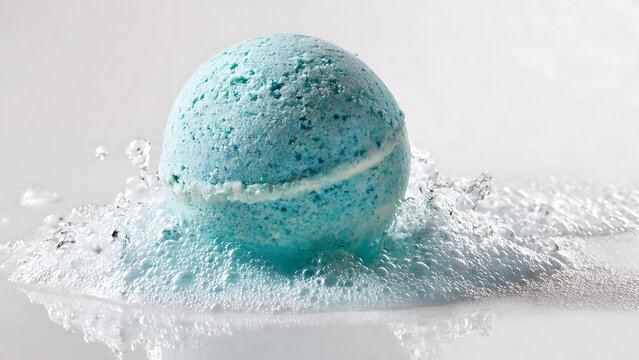 Bath Bomb Fizzing White Background