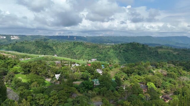 Drone View of Forest Mountains in Canyon Woods, Tagaytay, Philippines