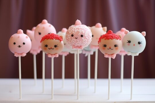 Delicious cake pops decorated with adorable faces for a sweet celebration