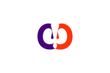 Fototapeta premium Abstract Symmetrical Logo Design | Purple Red Creative Symbol | Modern Branding Graphic Identity