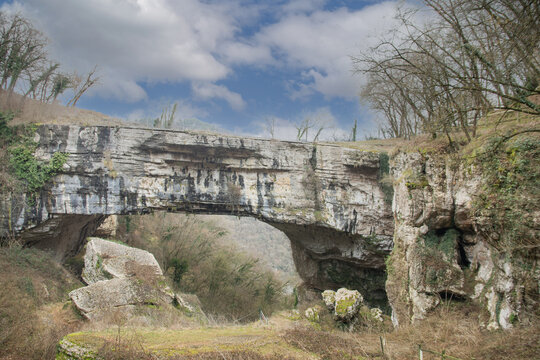The so-called Ponte di Veia in Lessinia, near Verona, is a natural rock arch shaped by erosion.