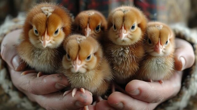 baby chick in hand