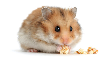 Hamster Eating Food White Background