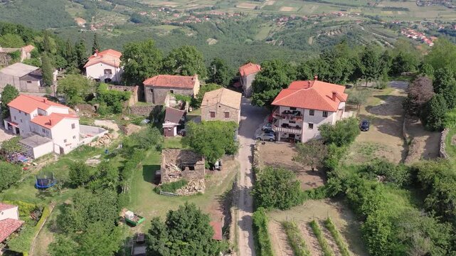 Drone shot of countryside road