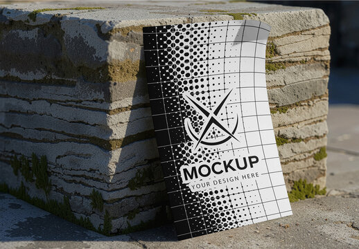 Stone Block Paper Mockup