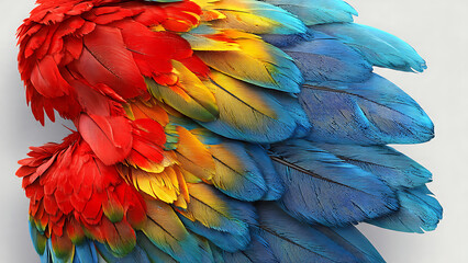 Obraz premium Parrot Colorful Feathers White Background