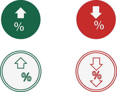 Visual representation of interest rate increase and decrease Vector