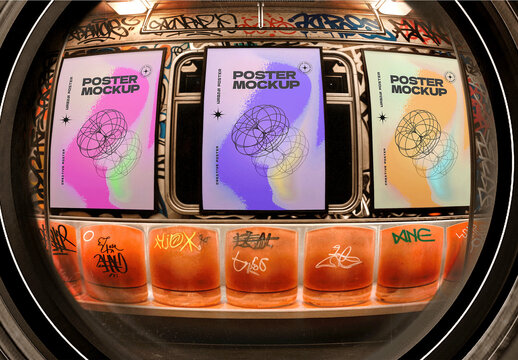 Urban Subway Poster Mockup Frame Display