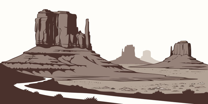 A vast desert landscape with towering rock formations and a winding river.