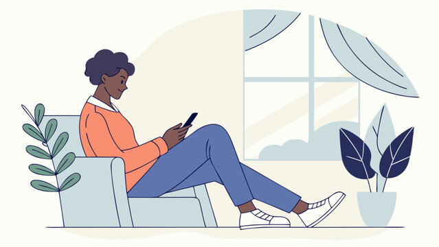 Person sitting on a couch taking a digital detox with phone switched off