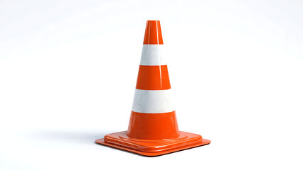 Traffic Cone Orange White Background
