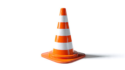 Traffic Cone Orange White Background