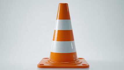 Traffic Cone Orange White Background