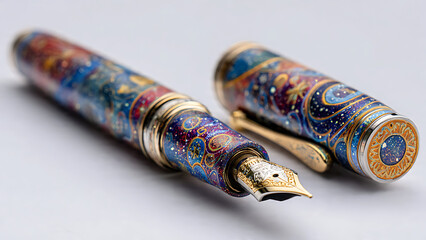 Universe Colored Pen White Background