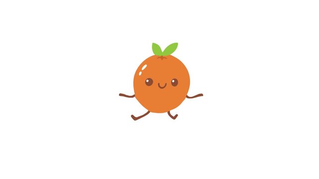 Orange Front View Cartoon Illustration