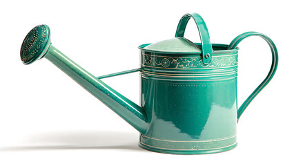 Watering Can Green White Background