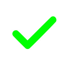 Vibrant green checkmark symbol for approval and confirmation