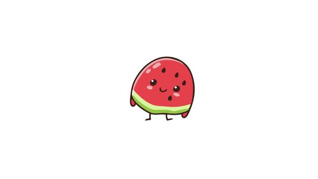 Watermelon Front View Cute Illustration