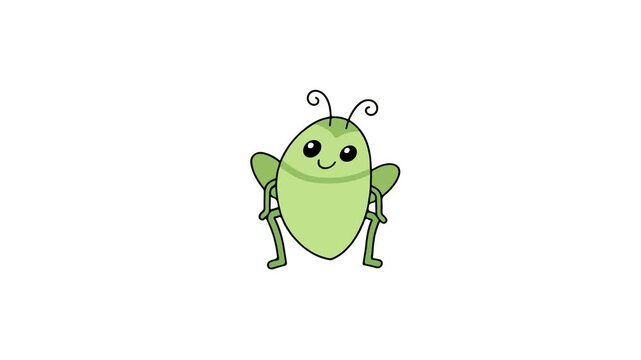 Cute Cockroach Front View Cartoon