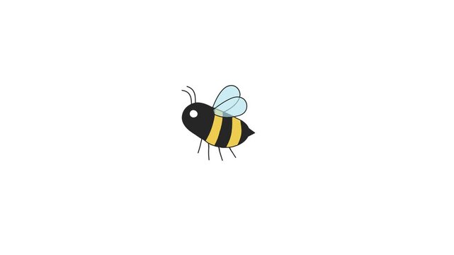 Side View Bee Flying Illustration