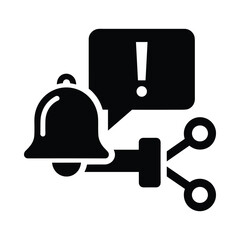 Fototapeta premium Alert notification bell. Flat vector illustration.