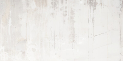 Obraz premium Weathered white concrete wall texture with distressed paint drips, combined with soft beige watercolor paper grain and subtle vertical streaks for a minimal abstract background design.