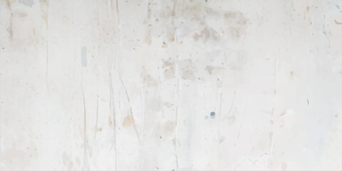 Obraz premium Weathered white concrete wall texture with distressed paint drips, combined with soft beige watercolor paper grain and subtle vertical streaks for a minimal abstract background design.
