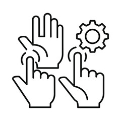 Obraz premium Hands touching fingers flat vector icon. Simple illustration of hands touching fingers for web
