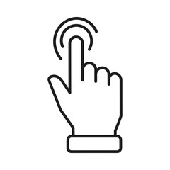Hand cursor icon, simple flat vector illustration. Gesture of hand with finger pressing on screen. EPS 10.
