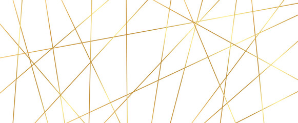 Obraz premium Straight chaotic random golden lines background