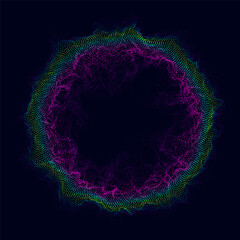 Colored dots arranged in circle. Abstract background. 