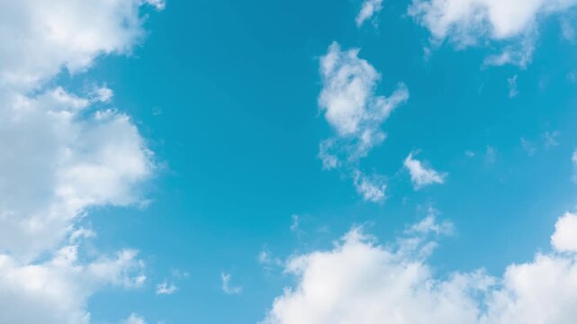 Blue Sky with White Clouds Moving