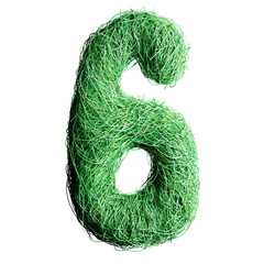 Eco Letter C Made of Green Grass Strands