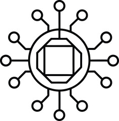 Circular Core Processor Data Science Icon