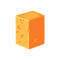 Obraz premium Simple Block of Orange Cheese Vector Illustration