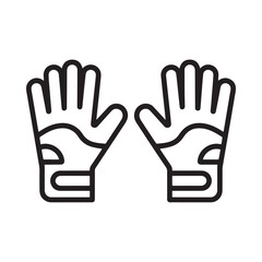 Obraz premium A pair of black and white outlined work gloves displayed