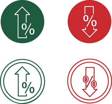 Visual representation of percentage increase and decrease concepts Vector