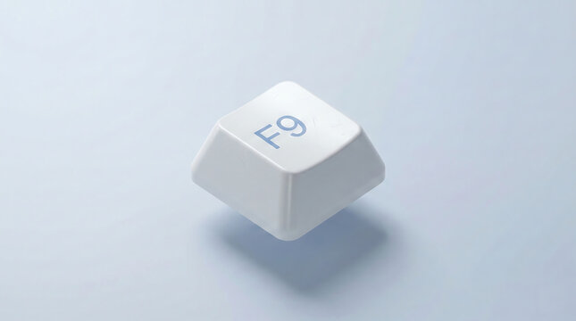F9 Function Keycap Floating on Light Blue Background