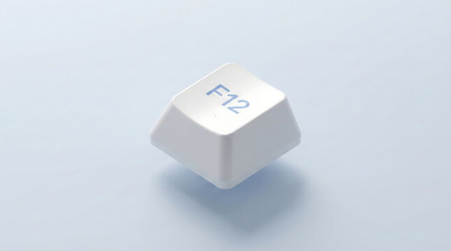 F12 Keyboard Key Floating on Light Blue Background