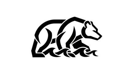 Obraz premium Stylized bear graphic on white