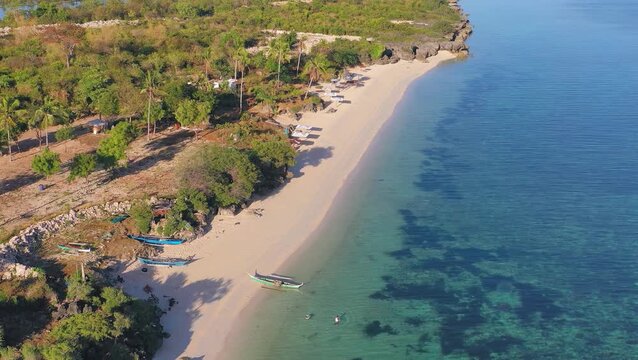 Aerial view of tropical coastline