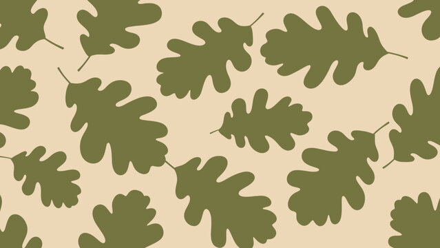 Oak Leaf Pattern Seamless Design - Botanical Nature Background