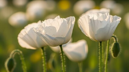 White poppies