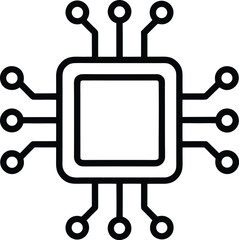 Smart Technology Microchip Circuit Icon